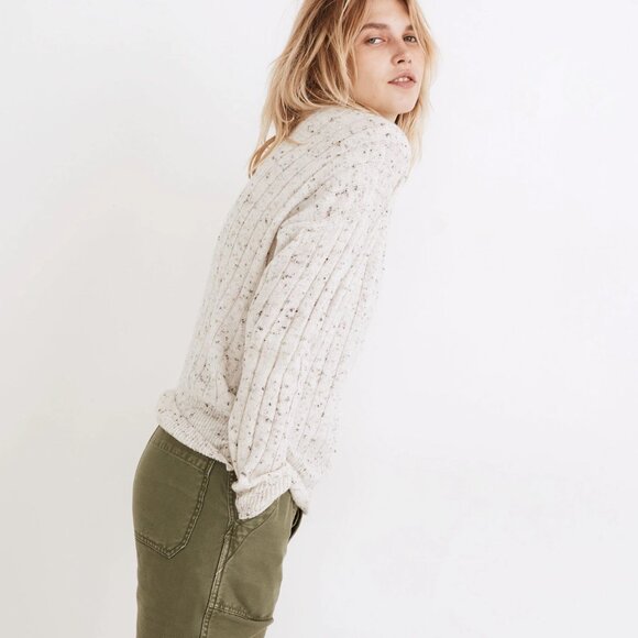 Madewell Donegal Bowden Henley Sweater in Donegal Snow - Picture 3 of 5